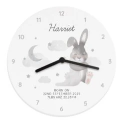 Personalised Baby Bunny White Wooden Clock -PERSONALISE STORE p1011d86 4
