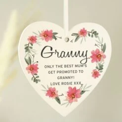 Personalised Floral Sentimental Wooden Heart Decoration -PERSONALISE STORE p1011d91 3