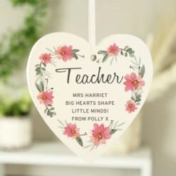Personalised Floral Sentimental Wooden Heart Decoration -PERSONALISE STORE p1011d91 5