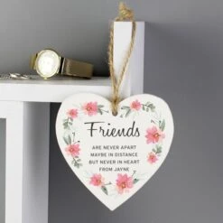 Personalised Floral Sentimental Wooden Heart Decoration -PERSONALISE STORE p1011d91 7
