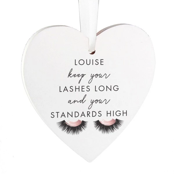 Personalised Eyelash Wooden Heart Decoration 3 Personalised Eyelash Wooden Heart Decoration - Image 3