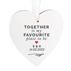 Personalised Together Is My Favourite Place Wooden Heart Decoration 5 Personalised Together Is My Favourite Place Wooden Heart Decoration -PERSONALISE STORE p1011e05 2