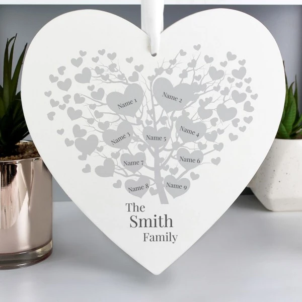 Personalised Family Tree Large Wooden Heart 4 Personalised Family Tree Large Wooden Heart - Image 4