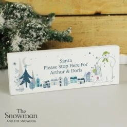 Personalised The Snowman And The Snowdog Wooden Block Sign 10 Personalised The Snowman And The Snowdog Wooden Block Sign -PERSONALISE STORE p1011e11 3