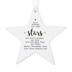 Personalised Good Friends Wooden Star Decoration -PERSONALISE STORE p1011e31 3
