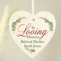 Personalised In Loving Memory Wooden Heart Decoration -PERSONALISE STORE p1011e37 2