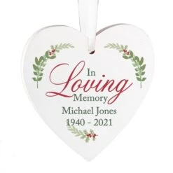 Personalised In Loving Memory Wooden Heart Decoration -PERSONALISE STORE p1011e37 3