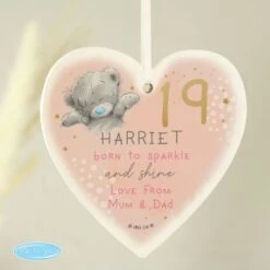 Personalised Me To You Sparkle & Shine Birthday Wooden Heart Decoration -PERSONALISE STORE p1011e38 2