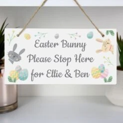 Personalised Easter Springtime Wooden Sign -PERSONALISE STORE p1011e49 2