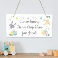 Personalised Easter Springtime Wooden Sign -PERSONALISE STORE p1011e49 3