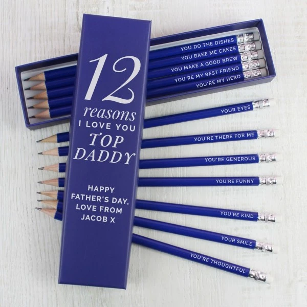 Personalised 12 Reasons Box And 12 Blue HB Pencils 3 Personalised 12 Reasons Box And 12 Blue HB Pencils - Image 3