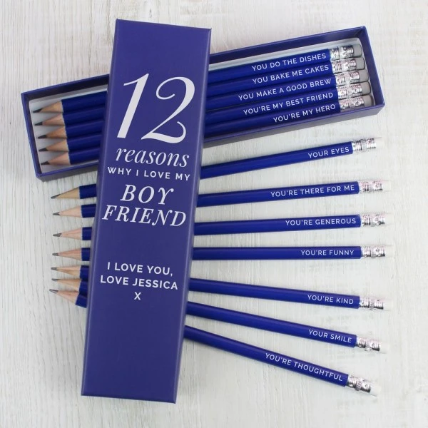 Personalised 12 Reasons Box And 12 Blue HB Pencils 4 Personalised 12 Reasons Box And 12 Blue HB Pencils - Image 4