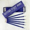 Personalised Getting Stuff Done Box And 12 Blue HB Pencils
