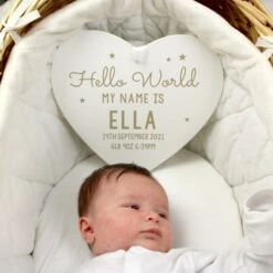 Personalised Hello World Large Wooden Heart Decoration -PERSONALISE STORE p1011e64 2