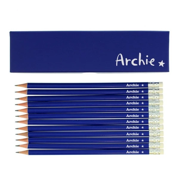 Personalised Star Box And 12 Blue HB Pencils 3 Personalised Star Box And 12 Blue HB Pencils - Image 3