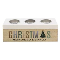 Personalised Christmas Tree Triple Tea Light Box -PERSONALISE STORE p1011e82 3