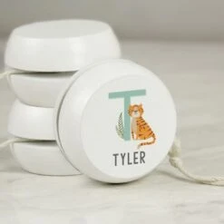Personalised Animal Alphabet White Wooden Yoyo 8 Personalised Animal Alphabet White Wooden Yoyo -PERSONALISE STORE p1011e89 2