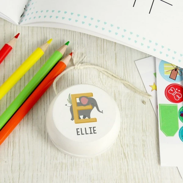 Personalised Animal Alphabet White Wooden Yoyo 4 Personalised Animal Alphabet White Wooden Yoyo - Image 4