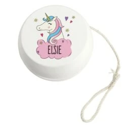 Personalised Unicorn White Wooden Yoyo -PERSONALISE STORE p1011e96 2