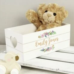 Personalised Floral Couples White Wooden Crate 8 Personalised Floral Couples White Wooden Crate -PERSONALISE STORE p1011f00 3