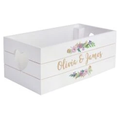 Personalised Floral Couples White Wooden Crate 9 Personalised Floral Couples White Wooden Crate -PERSONALISE STORE p1011f00 4