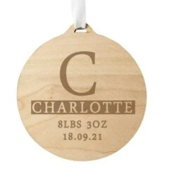 Personalised Initial Round Wooden Decoration -PERSONALISE STORE p1011f19 3