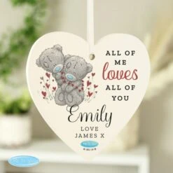 Personalised Me To You Valentine Wooden Heart Decoration