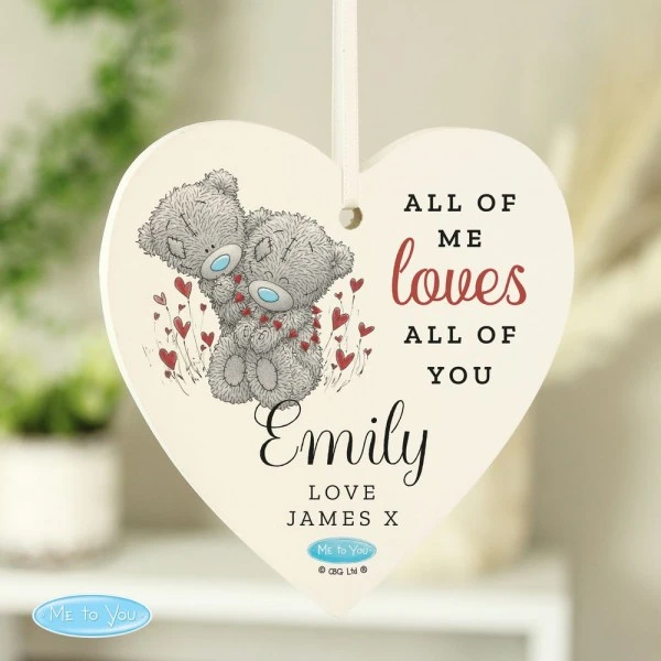 Personalised Me To You Valentine Wooden Heart Decoration 1 Personalised Me To You Valentine Wooden Heart Decoration