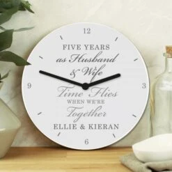 Personalised Anniversary Wooden Clock -PERSONALISE STORE p1011f25 2