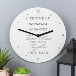 Personalised Anniversary Wooden Clock -PERSONALISE STORE p1011f25 3