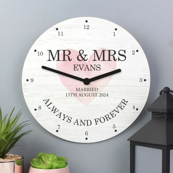 Personalised Couples Wooden Clock 2 Personalised Couples Wooden Clock - Image 2