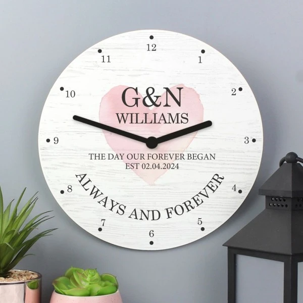 Personalised Couples Wooden Clock 4 Personalised Couples Wooden Clock - Image 4