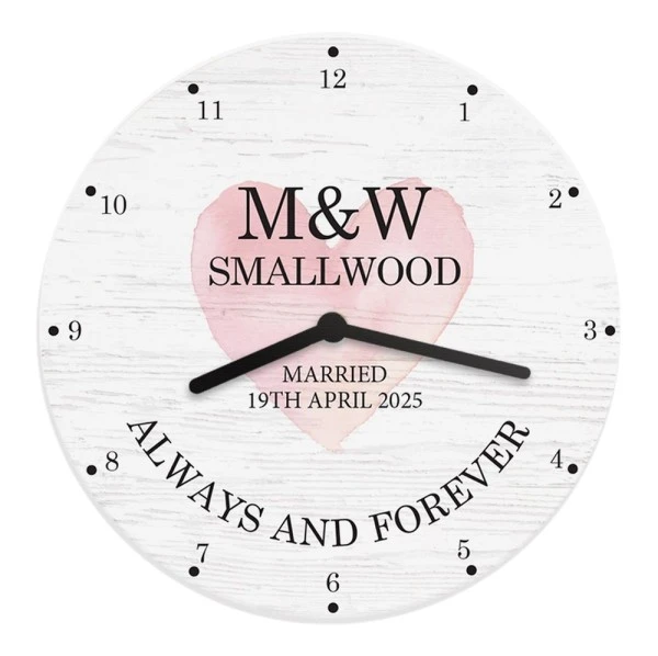 Personalised Couples Wooden Clock 5 Personalised Couples Wooden Clock - Image 5