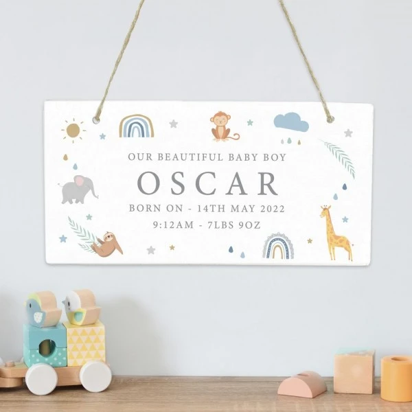 Personalised Safari Animals Wooden Sign 2 Personalised Safari Animals Wooden Sign - Image 2