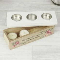 Personalised Floral Watercolour Triple Tealight Box 8 Personalised Floral Watercolour Triple Tealight Box -PERSONALISE STORE p1011f39 3