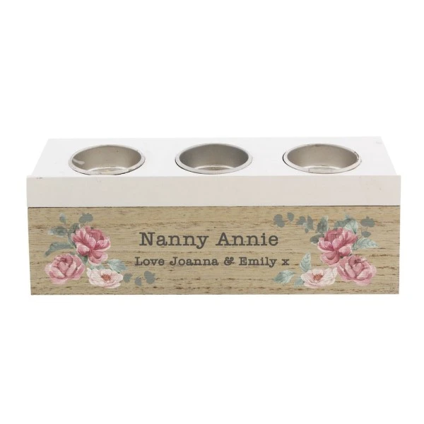 Personalised Floral Watercolour Triple Tealight Box 5 Personalised Floral Watercolour Triple Tealight Box - Image 5