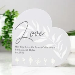 Personalised Leaf Decor Free Standing Heart Ornament -PERSONALISE STORE p1011f47 6