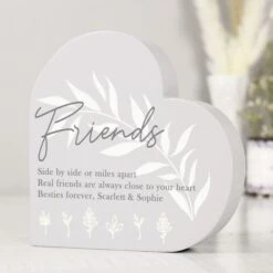 Personalised Leaf Decor Free Standing Heart Ornament -PERSONALISE STORE p1011f47 7