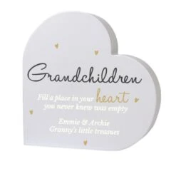Personalised Grandchildren Free Standing Heart Ornament -PERSONALISE STORE p1011f48 4