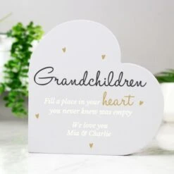 Personalised Grandchildren Free Standing Heart Ornament -PERSONALISE STORE p1011f48 5