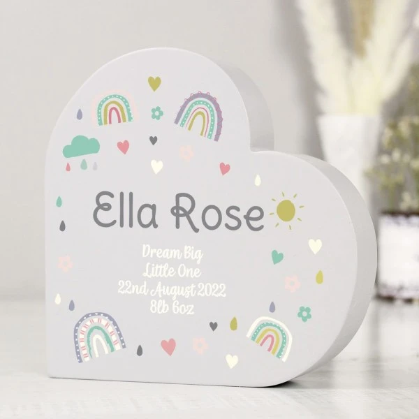 Personalised Rainbow Free Standing Heart Ornament 3 Personalised Rainbow Free Standing Heart Ornament - Image 3