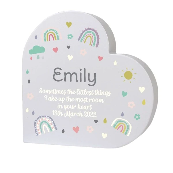 Personalised Rainbow Free Standing Heart Ornament 5 Personalised Rainbow Free Standing Heart Ornament - Image 5