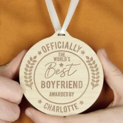 Personalised Officially The Best Round Wooden Medal -PERSONALISE STORE p1011f67 6