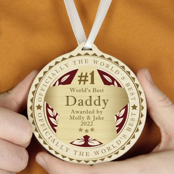Personalised Number 1 Round Wooden Medal 3 Personalised Number 1 Round Wooden Medal - Image 3