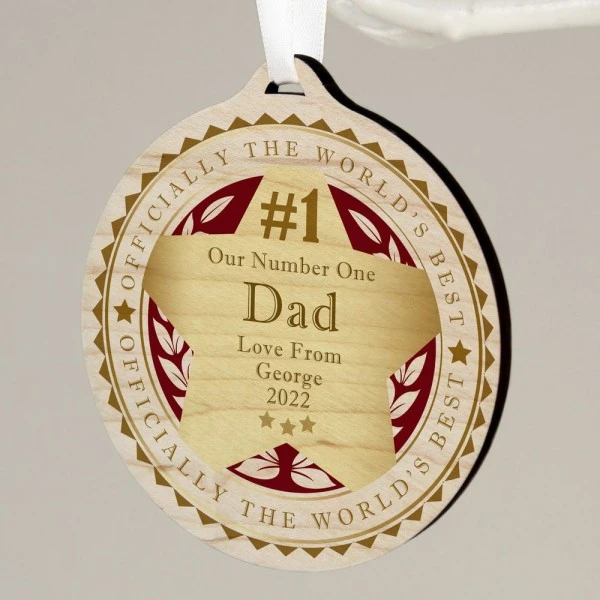 Personalised Number 1 Round Wooden Medal 4 Personalised Number 1 Round Wooden Medal - Image 4