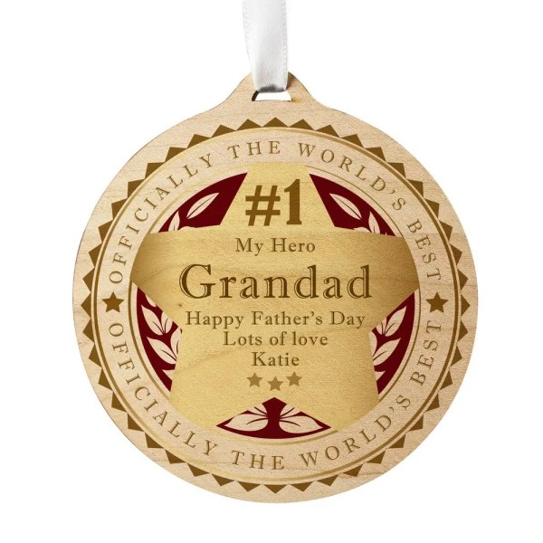 Personalised Number 1 Round Wooden Medal 5 Personalised Number 1 Round Wooden Medal - Image 5