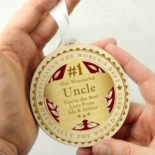 Personalised Number 1 Round Wooden Medal 7 Personalised Number 1 Round Wooden Medal - Image 7