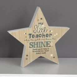 Personalised My Star Teacher Rustic Wooden Star Decoration -PERSONALISE STORE p1011f71 3