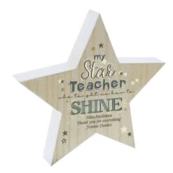 Personalised My Star Teacher Rustic Wooden Star Decoration -PERSONALISE STORE p1011f71 4