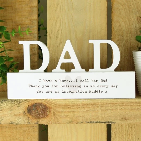 Personalised Free Text Heart Wooden Dad Ornament 1 Personalised Free Text Heart Wooden Dad Ornament